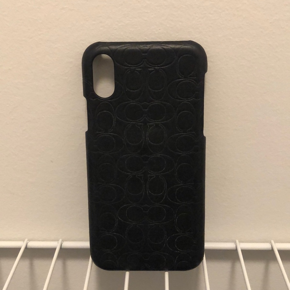 Coach black leather iPhone X case